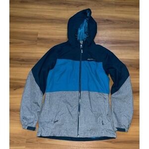 Eddie Bauer WeatherEdge Parka‎  Color Block Full Zip Lightweight Ski Jacket